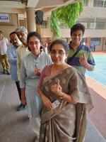 Tejaswini Ananth Kumar casts her vote