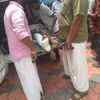A bed-ridden patient arrives to cast vote at Thiruvananthapuram, Kerala