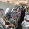 SamajwadivParty patriarch Mulayam Singh Yadav with his wife Sadhna, daughter-in-law Aparna Yadav on their way to Saifai to poll their vote on Tuesday.