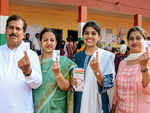 BJP candidate Suresh Angadi cast his vote