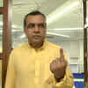 BJP sitting MP Paresh Rawal casts his vote at Jamna Bai School in Vile Parle, Mumbai