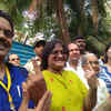 Congress candidate from Mumbai North West Sanjay Nirupam and family exercise their franchise