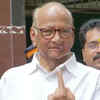 NCP chief Sharad Pawar after casting his vote in Tardeo, Maharashtra
