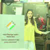 Madhuri Dixit at a polling booth in Juhu
