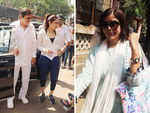 Sanjay Khan comes to the polling booth with his family