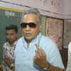 Erstwhile King of Jodhpur, Gaj Singh casts his vote at a booth in Jodhpur