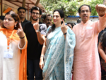 Uddhav Thackeray and family vote in Bandra