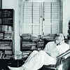 Immersed in work at his study