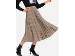 Pleated Elastic Waist Skirt