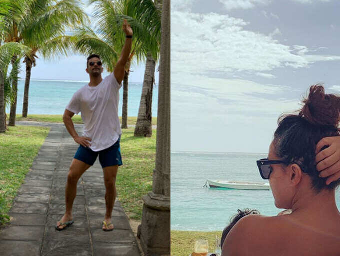 ​Neha Dhupia and Angad Bedi head to Mauritius for wedding anniversary celebrations