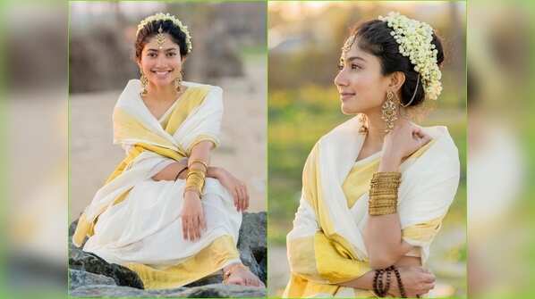 Invites Kerala’s New Year in a stunning kasavu saree on the beachside
