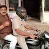 BJP MLA from Jind Krishan Midha going to cast his vote in Jind on bike
