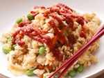 Fried rice and tomato ketchup