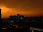 Sky turns orange after rain in Bengaluru