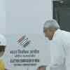 Bihar chief minister Nitish Kumar casts his vote