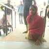 A specially-abled woman, Sonu Mali casts her vote at polling booth no. 316 in Nanda Nagar, Indore.
