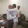 Jaganmohan Reddy greets party colleague Vijaysai Reddy as trends indicate YSRC sweep in Andhra