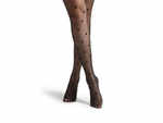Black Polka Dot Pattern Sheer Mesh Pantyhose Stockings