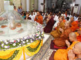 Devotees celebrate Buddha Purnima at Tank Bund