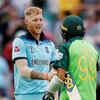 Article image for: Ben Stokes and <i class="tbold">Imran Tahir</i> shake hands after the match