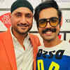 Article image for: <i class="tbold">Harrdy Sandhu</i> is all smiles while sharing the same frame with cricketer Harbhajan Singh