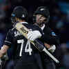 Santner and Ferguson celebrate after NZ win (AP Photo)