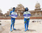 PETA members protest against the use of leather products