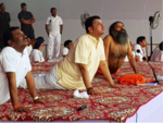 CM Fadnavis performs Yoga with Baba Ramdev