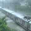 Railway tracks submerged between Sion and Matunga railway stations following heavy rainfall.