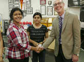 Students have a gala time en route to US