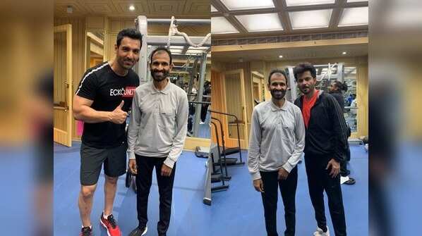 Raghavendra Rajkumar strikes a pose with Bollywood stars