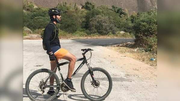 Diganth shares a photo from his 200 km cycling expedition