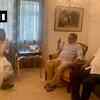 Congress leader Siddaramaiah, former assembly speaker KR Ramesh Kumar meet SM Krishna at his residence.