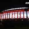 Parliament illuminated after J&K Reorganisation Bill was passed in the Rajya Sabha today