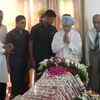 Former Prime Minister Dr Manmohan Singh pays last respects to former EAM and BJP leader Sushma Swaraj.