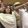 Bansuri Swaraj and Swaraj Kaushal, daughter and husband of former EAM Sushma Swaraj, pay salute as state honours are accorded to her