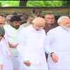 Prime Minister Narendra Modi and senior BJP leader LK Advani at Lodhi Crematorium