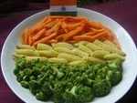 Tri-colour vegetable salad