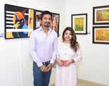 Art lovers attend an exhibition