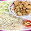Boiled chicken and rice
