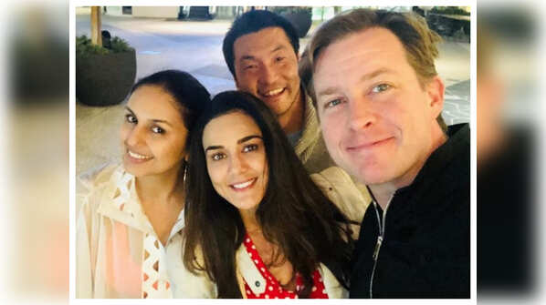 Photo: Preity G Zinta’s movie outing with husband Gene Goodenough and Huma Qureshi