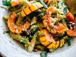 Walnut sage pesto pasta with squash