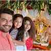 Sharad Kelkar with wife Keerti and daughter