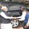 Visual: Isro chief K Sivan welcomes PM Modi at monitoring centre, Bengaluru