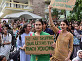 Students hold protest against moral policing