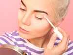 Use a light foundation/concealer to prime eyelids