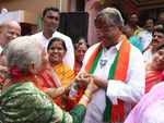 BJP candidate Chandrakant Patil campaigns from Kothrud