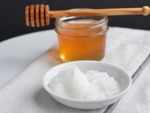 Salt, coconut oil and honey scrub