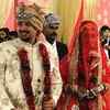Happy bride and her groom