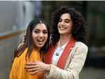 Taapsee Pannu and Bhumi Pednekar share a candid moment